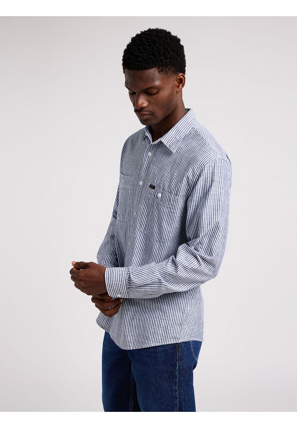 Lee - LEE MĘSKA KOSZULA LEE WORKER SHIRT 2.0 INDIGO HICKORY 112349939