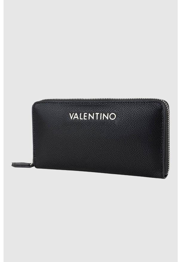 Valentino by Mario Valentino - VALENTINO Duży czarny portfel Divina Zip Around Wallet. Kolor: czarny