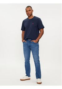 Wrangler T-Shirt Sign Off 112350434 Granatowy Regular Fit. Kolor: niebieski. Materiał: bawełna #5