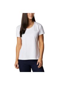 columbia - Koszulka sportowa damska Columbia Sun Trek Short Sleeve Tee z krótkim rękawem. Kolor: biały. Materiał: poliester, bawełna, elastan. Długość rękawa: krótki rękaw. Długość: krótkie. Sezon: lato. Sport: kolarstwo