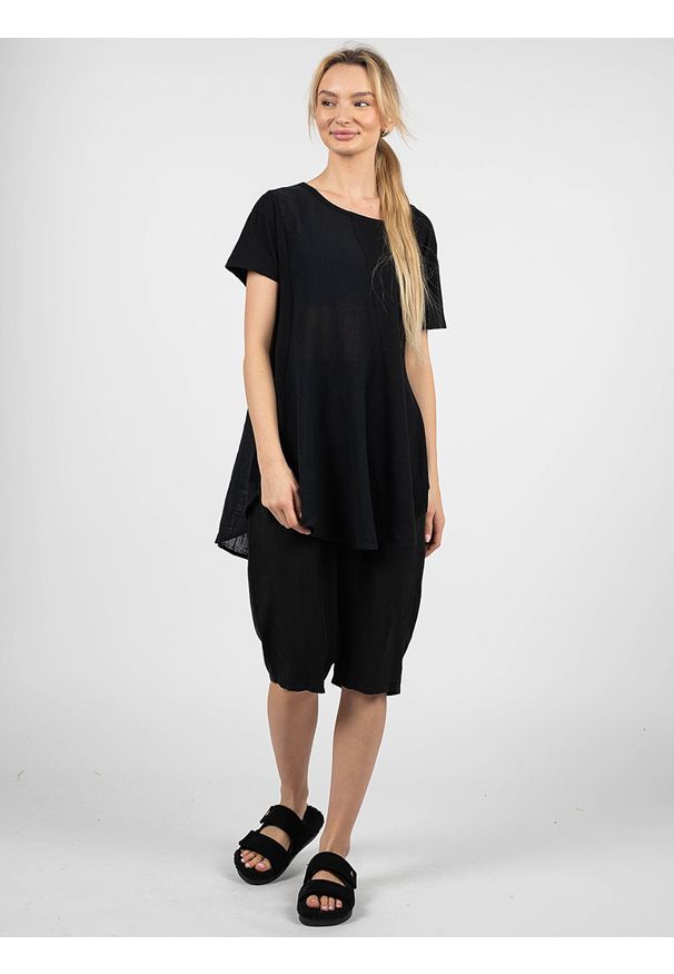 La Haine Inside Us T-shirt "Gretta" | P2333 4V | GRETTA | Kobieta | Czarny. Kolor: czarny. Materiał: bawełna, elastan. Długość: długie