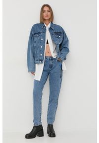 Karl Lagerfeld jeansy damskie medium waist. Kolor: niebieski