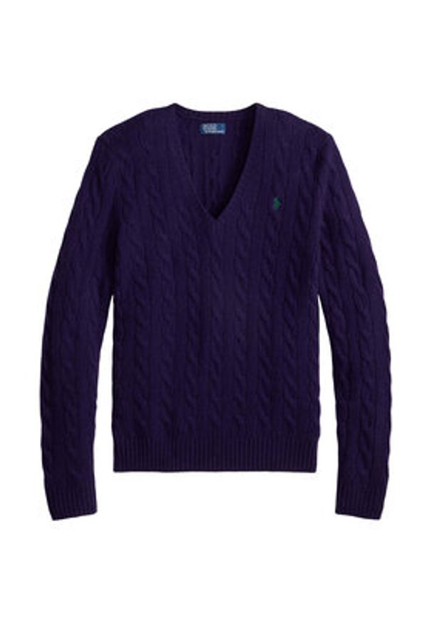 Polo Ralph Lauren Sweter 211971866010 Fioletowy Slim Fit. Typ kołnierza: polo. Kolor: fioletowy. Materiał: wełna