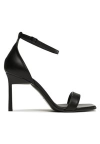 Calvin Klein Sandały Geo Stiletto Sandal 90Hh HW0HW01610 Czarny. Kolor: czarny. Materiał: skóra