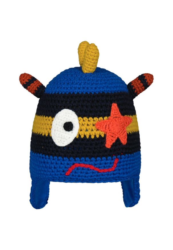 Czapka dla dzieci Barts Monster. Kolor: niebieski. Materiał: akryl, polar