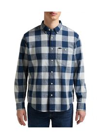 Lee - LEE RIVETED SHIRT MĘSKA KOSZULA W KRATĘ DŁUGI RĘKAW INDIGO L66IOVDK. Długość rękawa: długi rękaw. Długość: długie