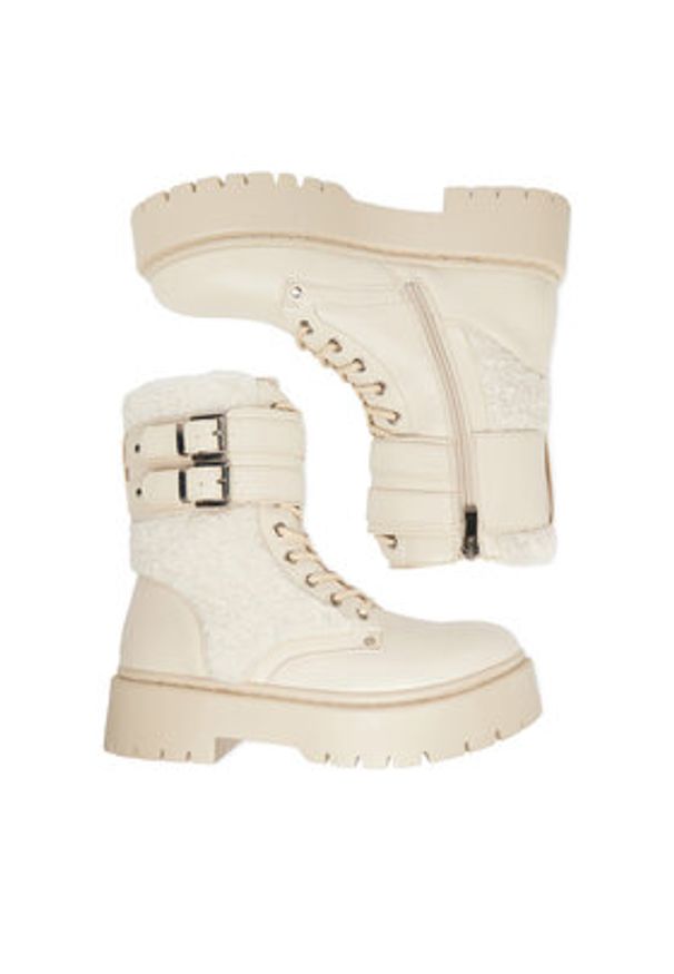 DeeZee Trzewiki 13123-2 Écru. Kolor: kremowy. Materiał: materiał