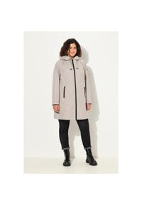 ULLA POPKEN - Damskie Kurtka funkcyjna HYPRAR wodoodporna kaptur. Kolekcja: plus size. Kolor: szary. Materiał: poliester, materiał. Sport: turystyka piesza #1