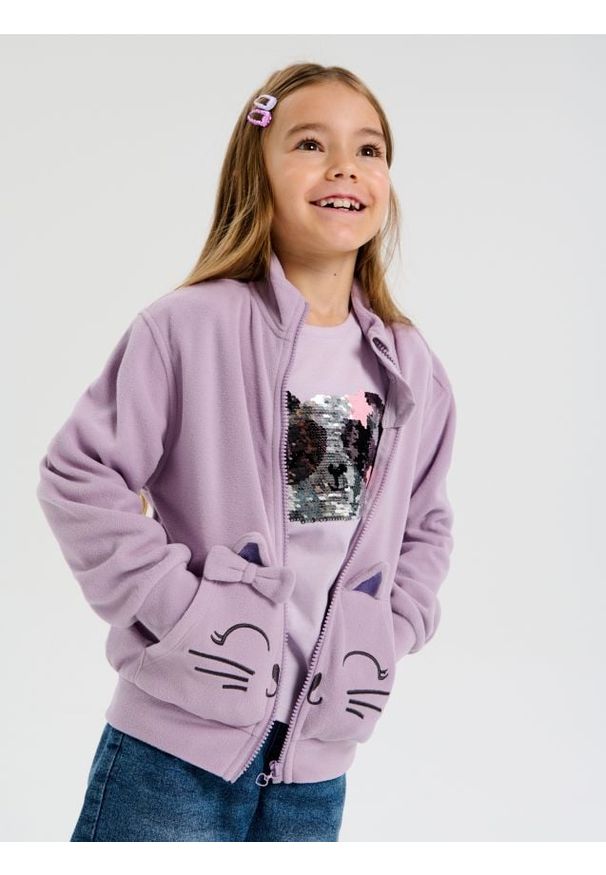 Sinsay - Bluza crewneck - fioletowy. Kolor: fioletowy
