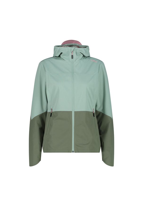 Kurtka softshell damska CMP Fix Hood. Kolor: zielony. Materiał: softshell. Sport: turystyka piesza