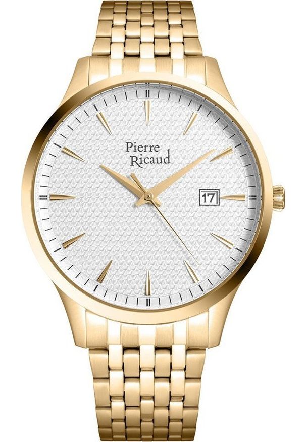 Zegarek Pierre Ricaud Zegarek męski Pierre Ricaud P91037.1113Q złoty. Kolor: złoty