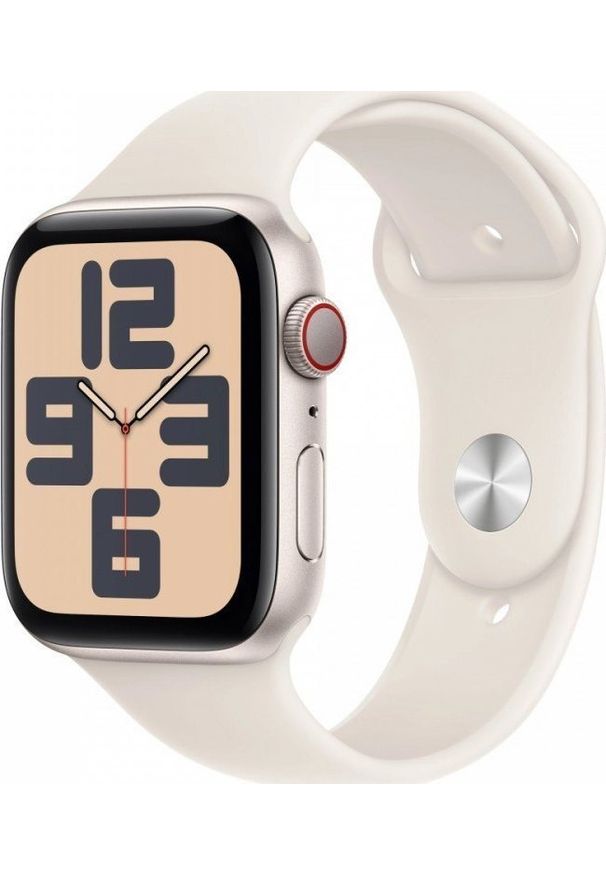 APPLE - Smartwatch Apple Watch SE GPS + Cellular 44mm Starlight Alu Sport S/M Beżowy (MXGT3QF/A). Rodzaj zegarka: smartwatch. Kolor: beżowy. Styl: sportowy