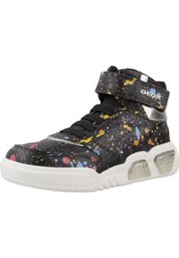 Geox - Buty GEOX J ILLUMINUS Czarny. Kolor: czarny. Materiał: syntetyk, tkanina. Sport: turystyka piesza
