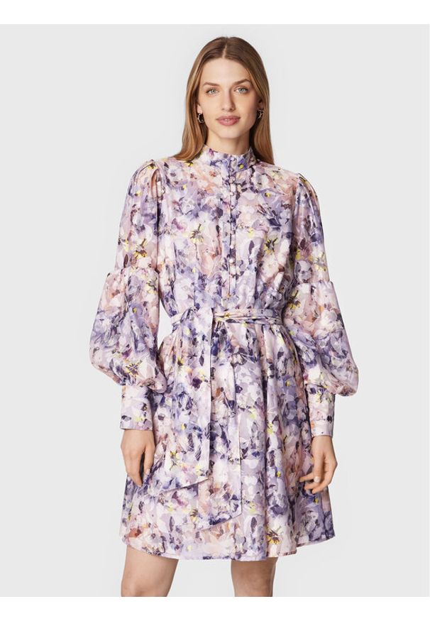 Sukienka koszulowa Bruuns Bazaar. Kolor: fioletowy. Materiał: bawełna. Typ sukienki: koszulowe