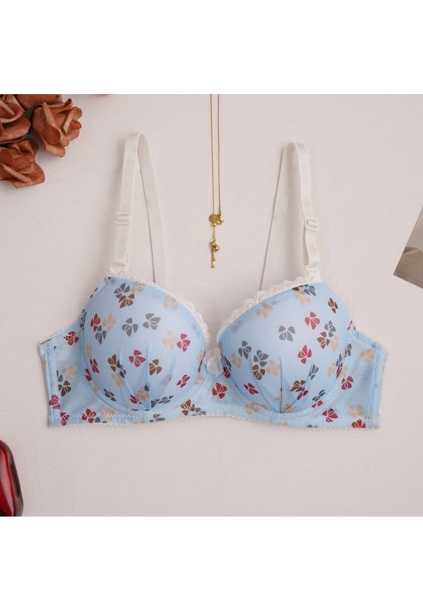 Intica - Biustonosz z wzmocnieniem dla codziennej wygody Ilira. Kolor: niebieski. Materiał: tkanina, materiał