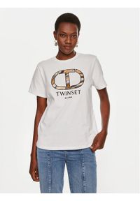 TwinSet - TWINSET T-Shirt 242TP2523 Biały Regular Fit. Kolor: biały. Materiał: bawełna