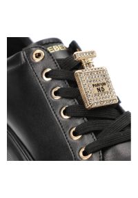 CheBello - Czarne Sneakersy Chebello Modne Obuwie Damskie. Kolor: czarny. Materiał: skóra #8