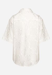 Born2be - Biała Haftowana Koszula z Bawełny w Ornamentalny Wzór Cevila. Kolor: biały. Materiał: bawełna. Wzór: haft #3