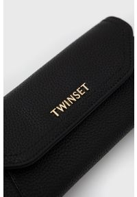 TwinSet - Twinset Portfel damski kolor czarny. Kolor: czarny. Materiał: materiał. Wzór: gładki #5