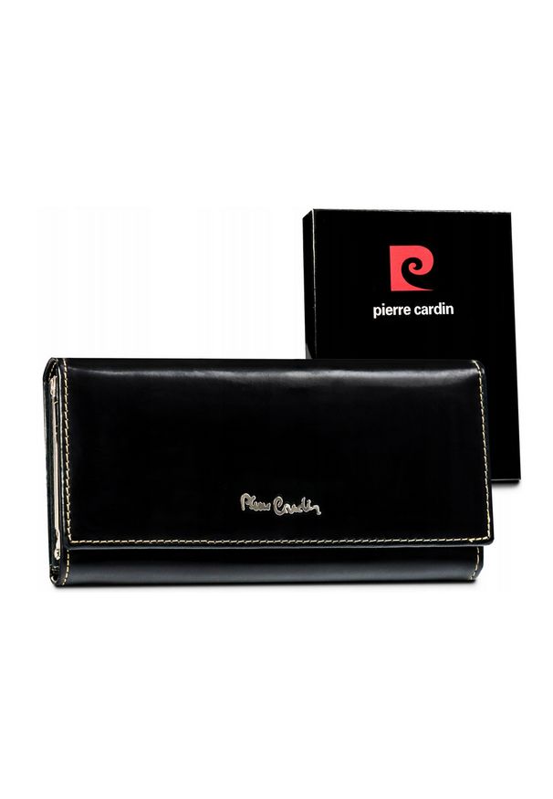 Portfel czarny Pierre Cardin [DH] 322 456 PSP520.2. Kolor: czarny. Materiał: skóra