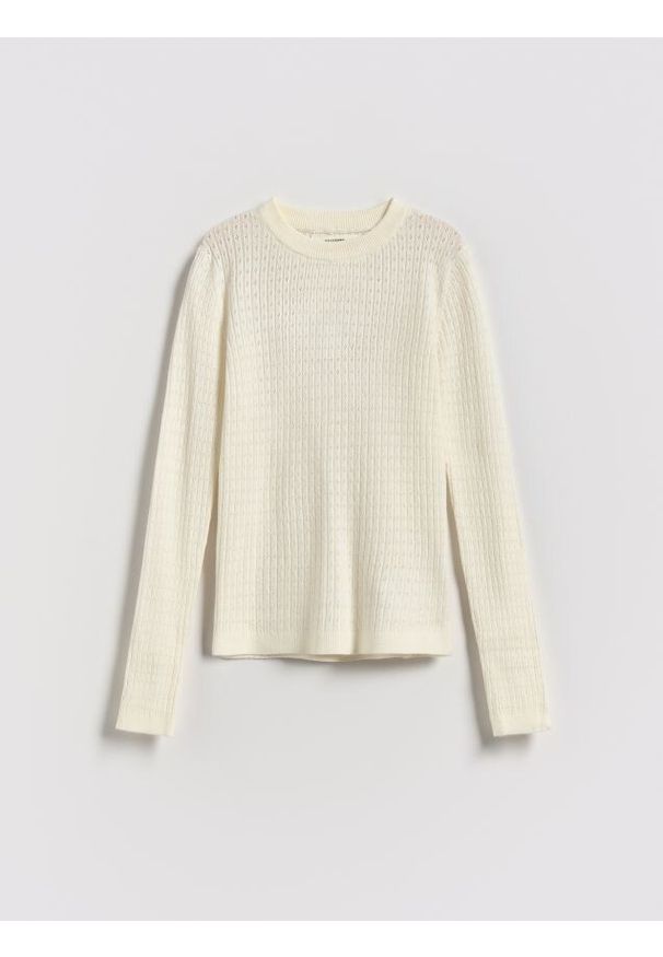 Reserved - Lekki sweter z wiskozą - złamana biel. Materiał: wiskoza