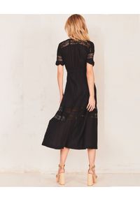 LOVE SHACK FANCY - Czarna midi sukienka Edie. Kolor: czarny. Materiał: bawełna, koronka. Wzór: koronka. Długość: midi #3