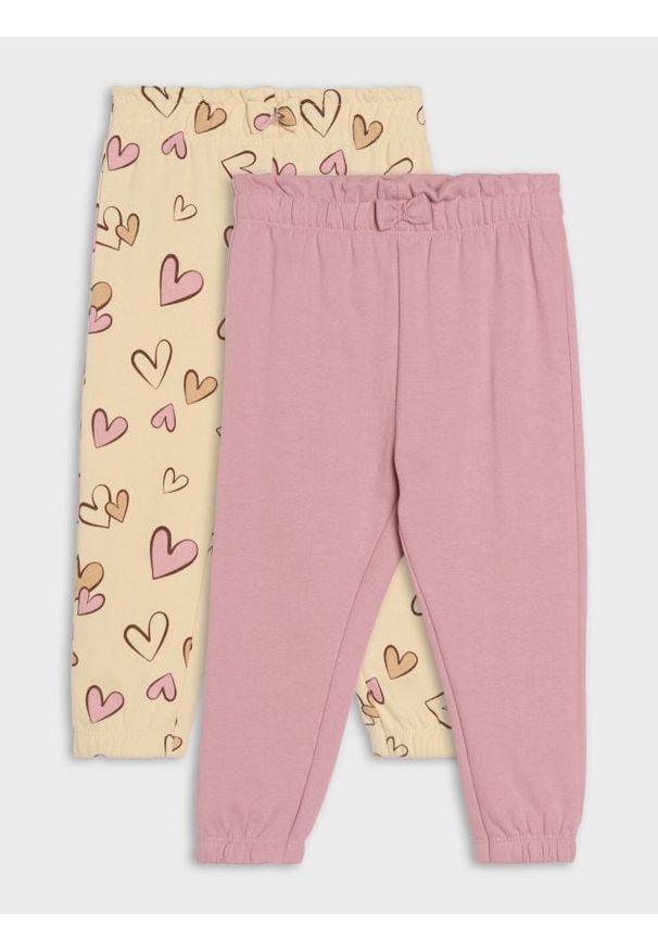 Sinsay - Spodnie z motywem serc 2 pack - różowy. Kolor: różowy