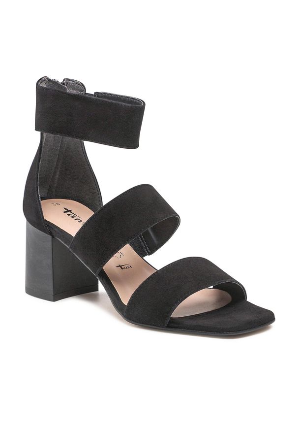 Sandały Tamaris 1-28332-28 Black Suede 004. Kolor: czarny. Materiał: zamsz, skóra