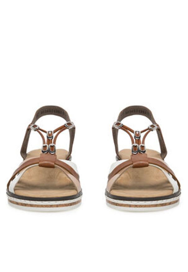 Rieker Sandały V3657-81 Brązowy. Kolor: brązowy. Materiał: syntetyk, skóra