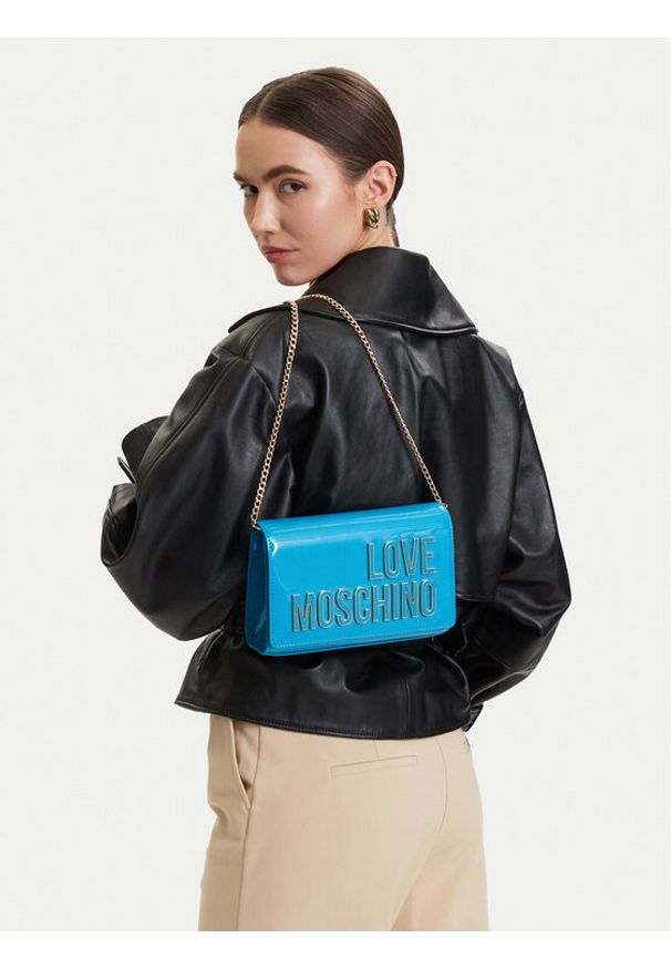 Love Moschino - LOVE MOSCHINO Torebka JC4251PP0OKE170A Niebieski. Kolor: niebieski. Materiał: skórzane