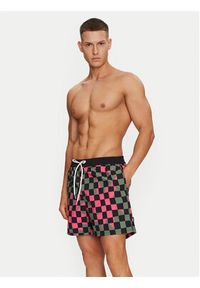 Vans Szorty kąpielowe Primary Checkboard Elastic Boardshort VN000G7R Czarny Regular Fit. Kolor: czarny. Materiał: syntetyk