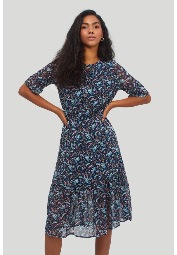 Greenpoint - Szyfonowa sukienka z nadrukiem. Materiał: szyfon. Wzór: nadruk
