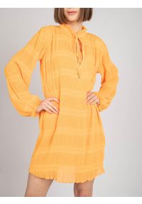 Patrizia Pepe Sukienka | 8A0854/A8R2 | Kobieta | Pomarańczowy. Kolor: pomarańczowy. Materiał: poliester. Długość rękawa: długi rękaw. Wzór: aplikacja. Długość: mini #4