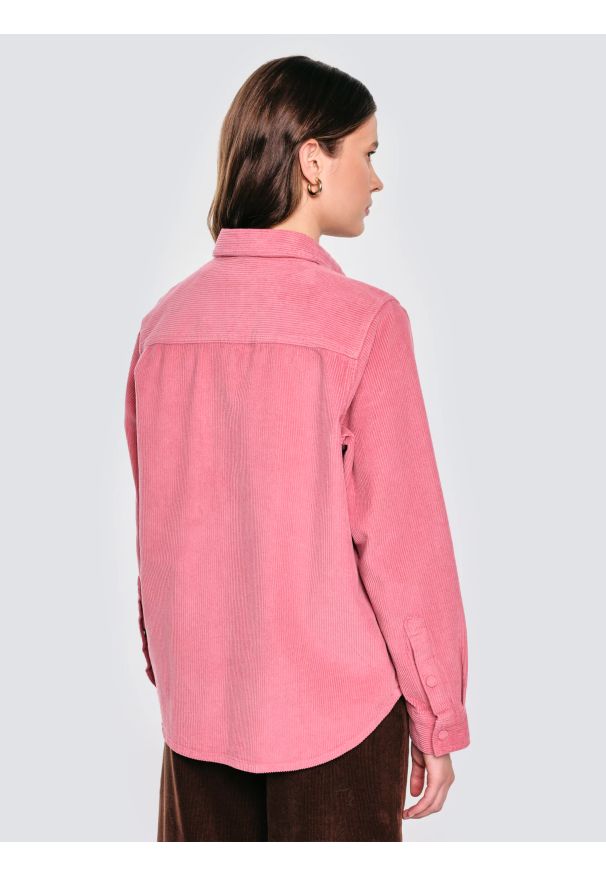 Big-Star - Koszula damska sztruksowa różowa Onino 601. Kolor: różowy. Materiał: sztruks. Styl: elegancki