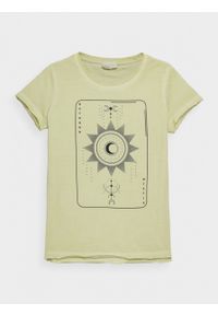 outhorn - T-shirt z nadrukiem damski. Okazja: na co dzień. Materiał: bawełna, dzianina. Wzór: nadruk. Styl: casual #1