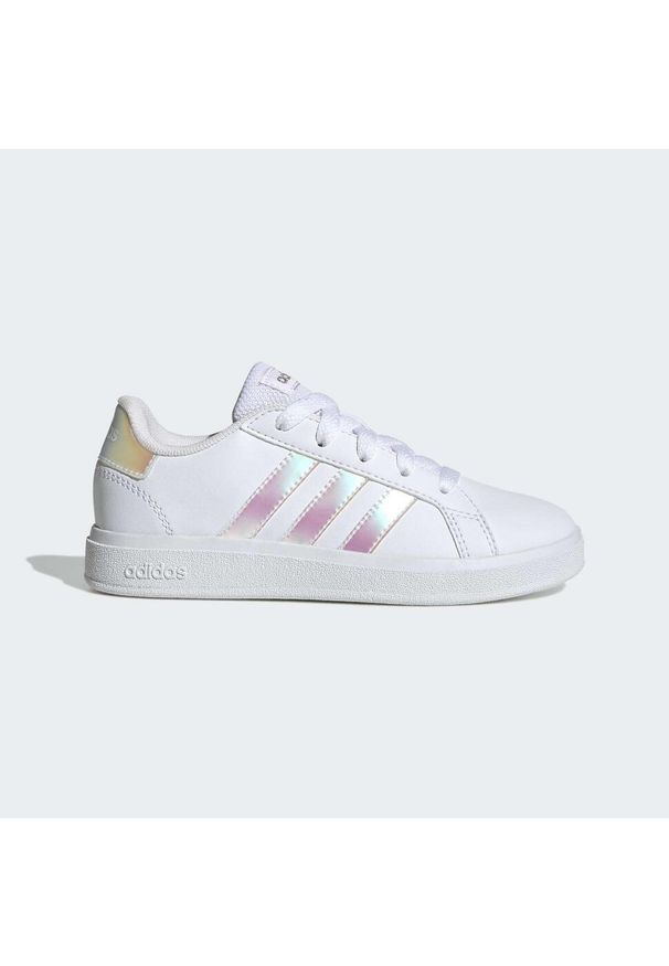 Adidas - Buty Grand Court Lifestyle Lace Tennis. Kolor: biały, wielokolorowy. Materiał: materiał