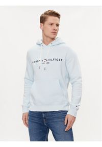 TOMMY HILFIGER - Tommy Hilfiger Bluza Logo MW0MW11599 Błękitny Regular Fit. Kolor: niebieski. Materiał: bawełna