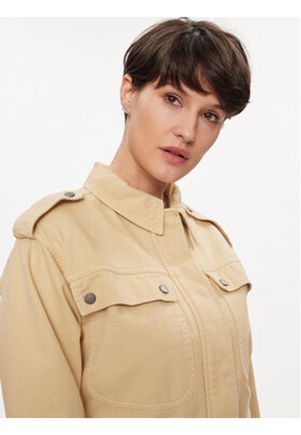 Pepe Jeans Kurtka przejściowa Samantha PL402363 Beżowy Regular Fit. Kolor: beżowy. Materiał: bawełna