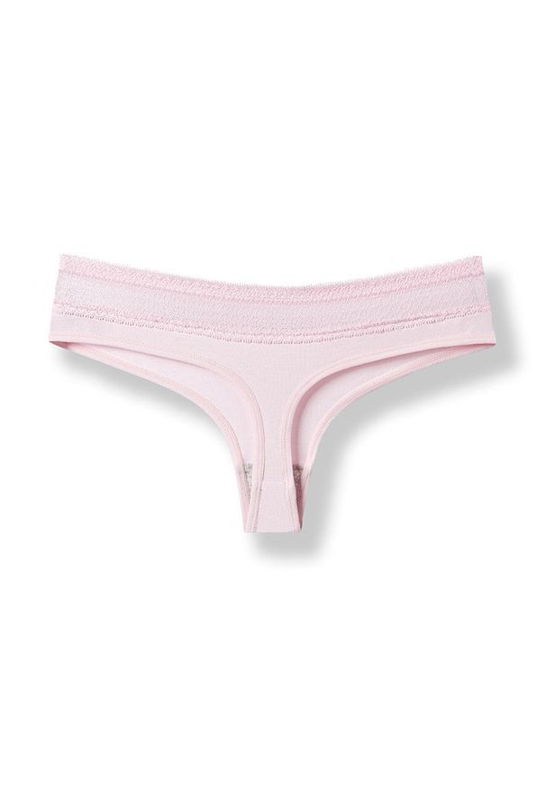 Intica - Figi damskie z koronkowym klinem na co dzień i specjalne okazje Douwina. Kolor: różowy. Materiał: koronka