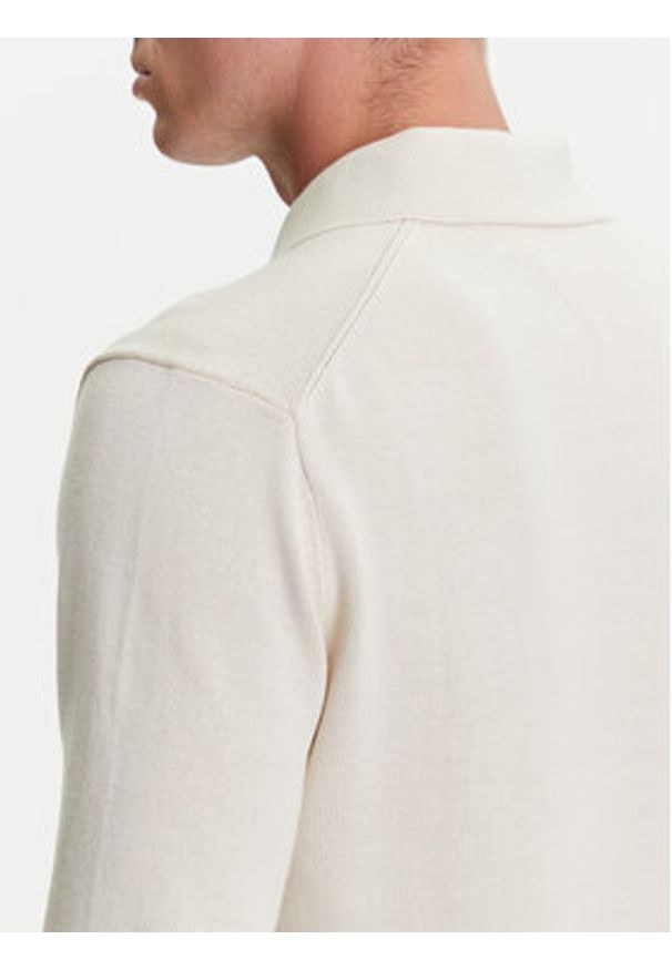 Tommy Jeans Sweter Essential DM0DM20304 Beżowy Slim Fit. Kolor: beżowy. Materiał: bawełna