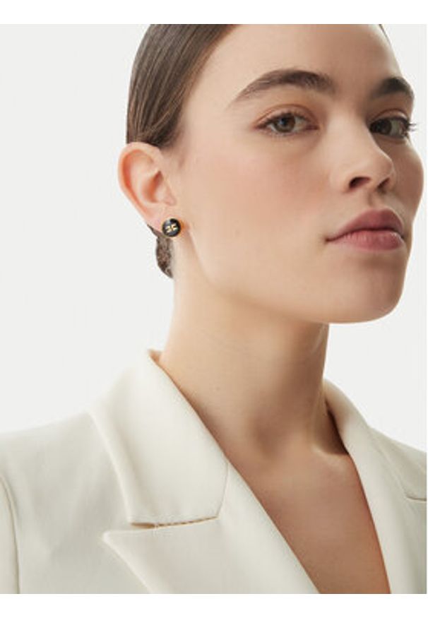 Elisabetta Franchi Kolczyki OR-51A-61E2-V160 Czarny. Materiał: metalowe. Kolor: czarny