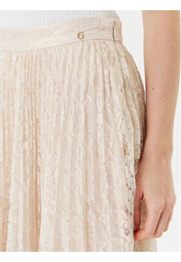 Guess Spódnica midi W5YD1E KCZ90 Złoty Regular Fit. Kolor: złoty. Materiał: syntetyk