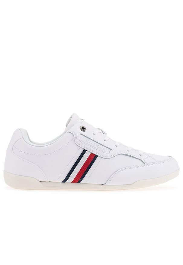 TOMMY HILFIGER - Buty Tommy Hilfiger Classic LO Cupsole Leather FM0FM04277-YBR - białe. Okazja: na co dzień. Kolor: biały. Materiał: guma, skóra, kauczuk, materiał, nylon, poliester. Szerokość cholewki: normalna