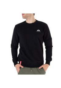 Bluza Alpha Industries Basic Sweater Small Logo 18830703 - czarna. Okazja: na co dzień. Typ kołnierza: bez kaptura. Kolor: czarny. Materiał: bawełna, materiał, poliester. Wzór: aplikacja, nadruk. Styl: casual