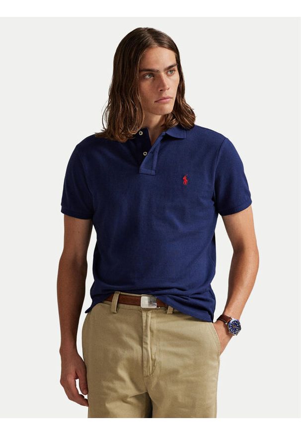Polo Ralph Lauren Polo Core Replen 710782592 Granatowy Custom Slim Fit. Typ kołnierza: polo. Kolor: niebieski. Materiał: bawełna