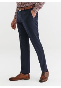 Pako Lorente - PAKO LORENTE – Spodnie garniturowe w kratę Windowpane. Materiał: poliester, wełna, lycra