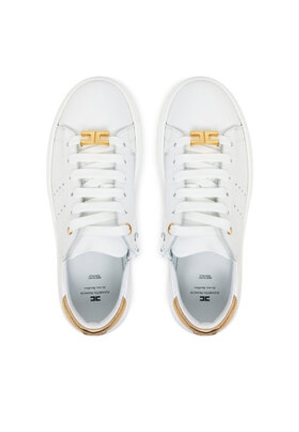 Elisabetta Franchi Sneakersy F4-A9E-0034 S Biały. Kolor: biały. Materiał: skóra