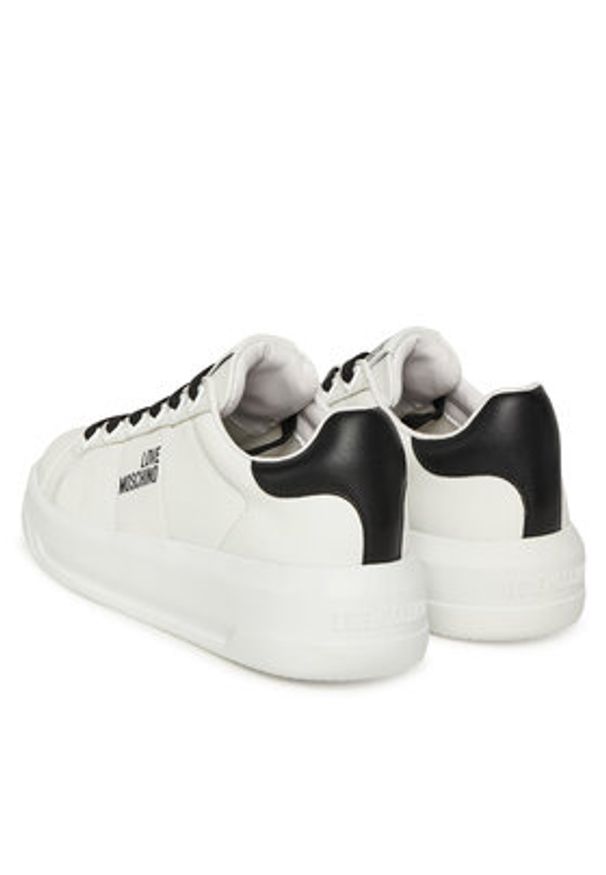 Love Moschino - LOVE MOSCHINO Sneakersy JA15315G0NIA110A Biały. Kolor: biały. Materiał: skóra