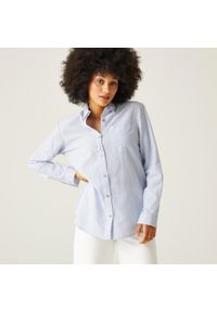 Regatta - Primevere damska koszula. Kolor: niebieski. Materiał: bawełna, materiał. Długość rękawa: długi rękaw. Długość: długie. Sport: turystyka piesza #1