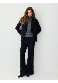 Reserved - Wełniany golf z dodatkiem kaszmiru - ciemnoszary. Typ kołnierza: golf. Kolor: szary. Materiał: wełna, kaszmir